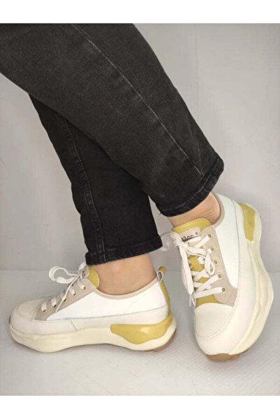 PASS Γυναικεία casual παπούτσια 60006A J7-N ΚΡΕΜ ΜΕ ΚΙΤΡΙΝΟ - Κρεμ, 39