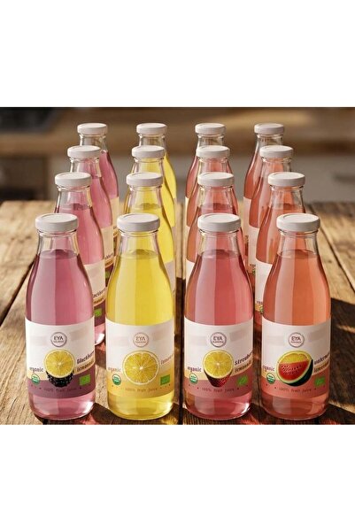 EYA ORGANİK 12 Li Set Sade Ve Meyveli Limonata Çeşitleri 250 Ml (Sade-Çilekli...
