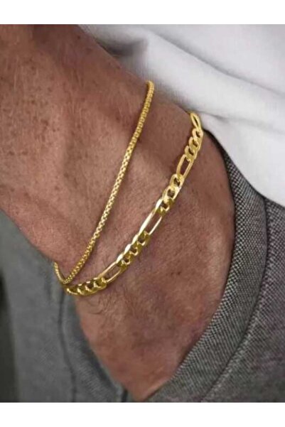 Basic Outfitters Ανδρικό Χρυσό Βραχιόλι από Ανοξείδωτο Ατσάλι – Κομψή Αλυσίδα...