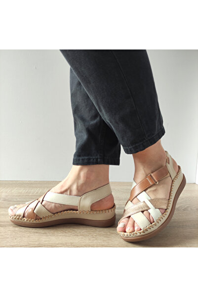 PIKOLINOS Σανδάλι Casual Dama W8K-0741C2 Μπεζ + Καφέ Ιβουάρ - Μπεζ, 40