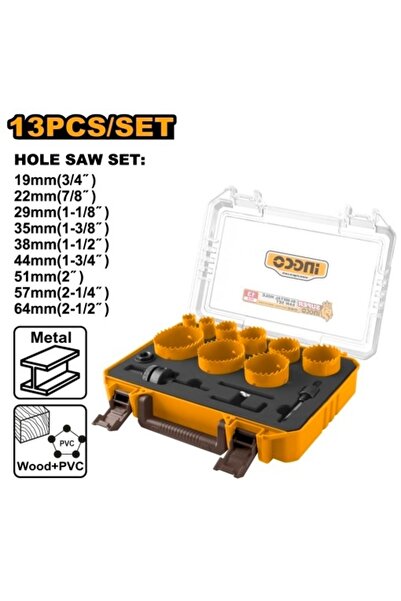 Ingco Σετ Τρυπανιών Πυρήνα Μετάλλου 13 τεμαχίων AKH 0132