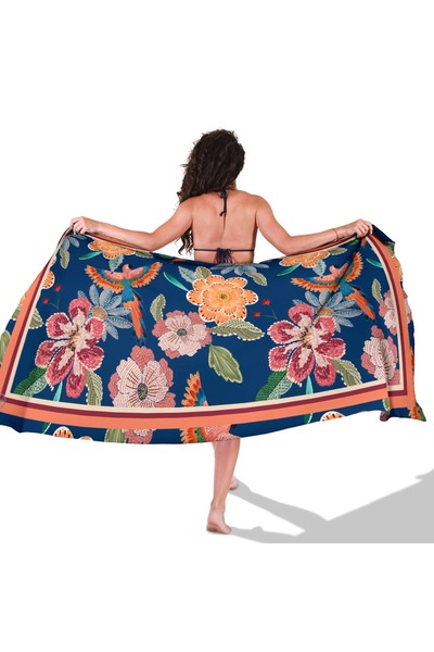 618 CONCEPT Blue Dream Flower Patterned Pareo (95X145)
