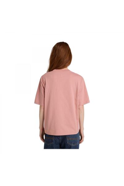 Timberland Tb0A5Rzx Stack Logo -Sleeve Tee Pembe Kadın T-Shirt