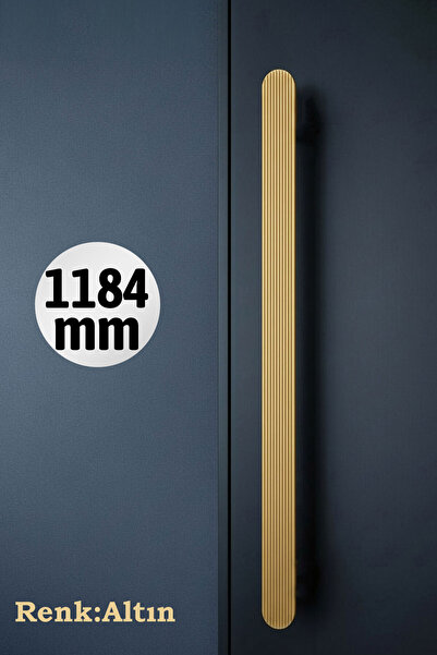 Badem10 ANZER Altın Çizgili Uzun Çekmece Kulpu 1184 mm Dolap Kapak Kolu Moder...