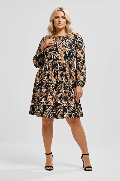 Shape Of You Φόρεμα με υφή και σχέδιο φύλλων