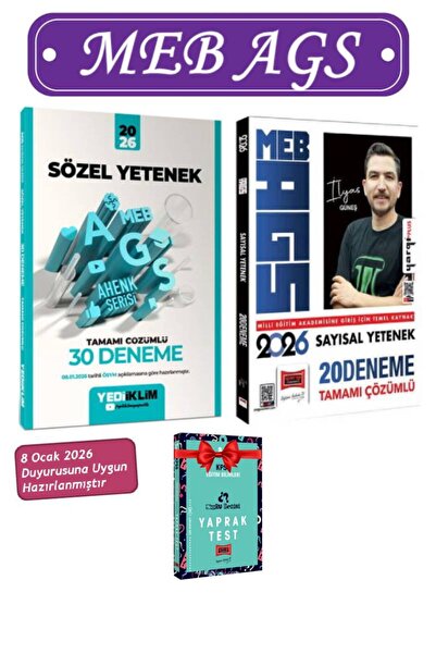 Yediiklim Yayınları 2026 Yediiklim MEB AGS Sözel Yetenek Deneme Sınavları+Yar...