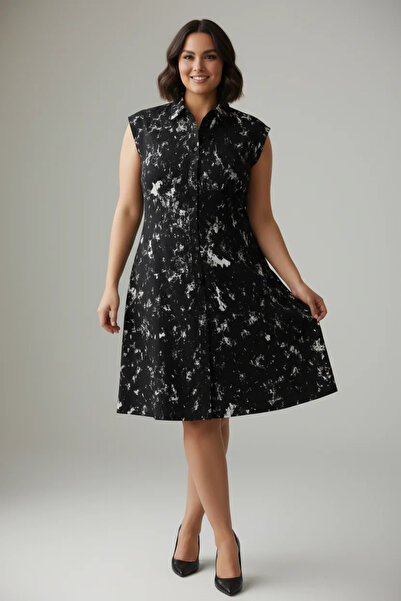 Shape Of You Αμάνικο φόρεμα με σχέδιο και λεπτομέρεια με κουμπιά