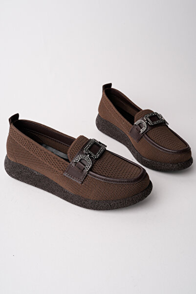 Madam Tarz BŞR-1600 Παπούτσια μπαλαρίνες με χοντρή σόλα και πέτρινη πόρπη