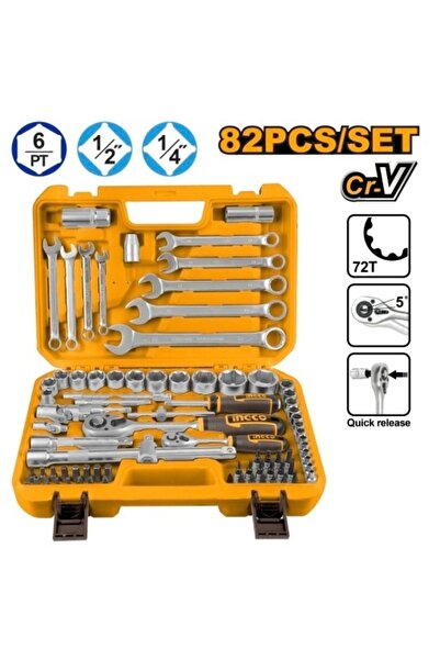 Ingco Σετ κλειδιών καρυδάκια 82 τεμαχίων