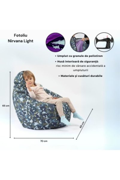 Pufrelax Fotoliu puf Nirvana Light pentru copii - Roșu purpuriu