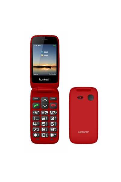 Lamtech FLIP PHONE RED 2.8' DISPLAY WITH BT, FM RADIO, SOS, 1400mAh, GR MENU