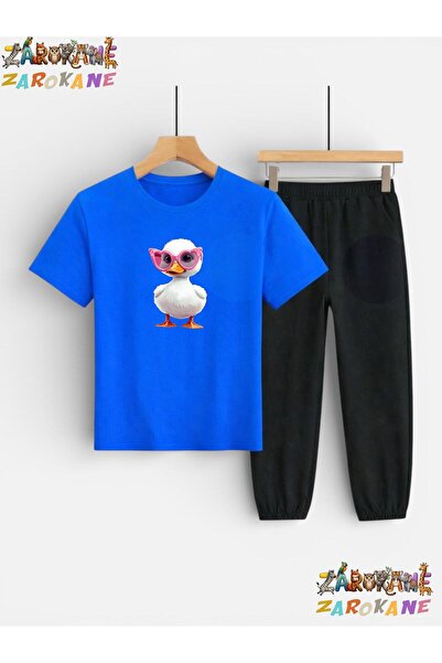 ZAROKANE Duck with Glasses Printed Top and Bottom Tracksuit/T-Shirt Children'...