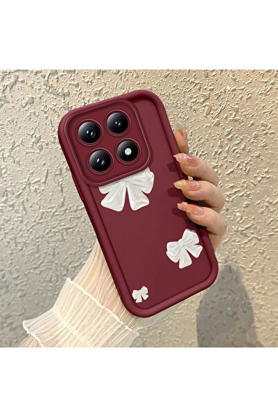 CASEVIBE Mi 14T Pro Uyumlu Yüksek Kaliteli Bow Kurdele Silikon Telefon Kılıfı