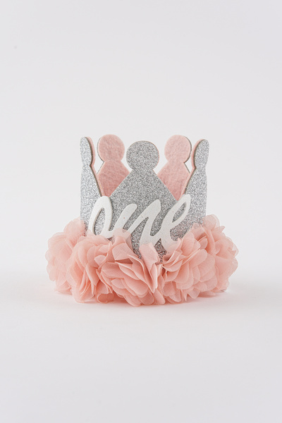 Banamio Καπέλο για πάρτι γενεθλίων 1 έτους Elastic Birthday Glitter Queen Cro...