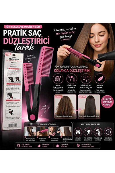 ASG PRATİK SAÇ DÜZLEŞTİRİCİ TARAK FÖN İÇİN İDEAL DÜZLEŞTİRME
