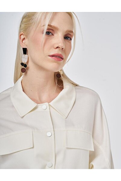 Kayra Κάπα Με τσέπες Λυοσέλ Μπουφάν Εκρού