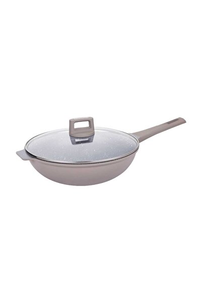Chefline مقلاة ووك مصبوبة مع غطاء، 32 سم