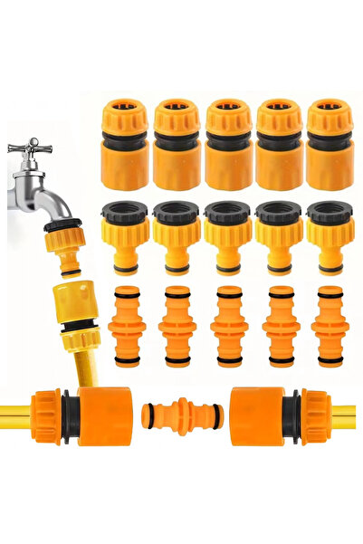 zola Σετ 15 συνδέσμων για λάστιχα και άρδευση, συμβατοί με 1/2 " και 3/4 ", π...