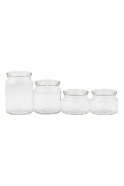 Crystal Drops Glass Canister, 4 pcs