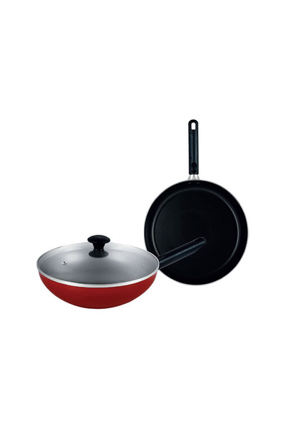 Prestige Classique Aluminium Fry Pan 28 cm + Wok Pan 26 cm