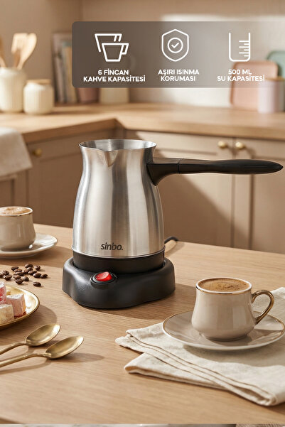 Sinbo SCM-9039 Türk Kahve Makinesi 500 ml – Paslanmaz Çelik Cezve – 6 Fincan ...