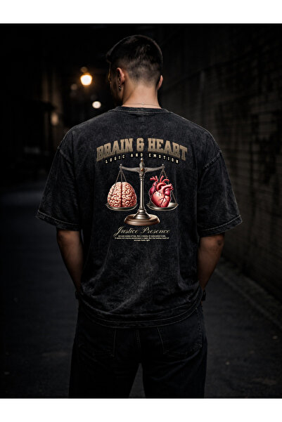 FREAK T-SHIRT Unisex Oversize Πλυμένο Μαύρο T-Shirt – Σχέδιο Streetwear με Γο...