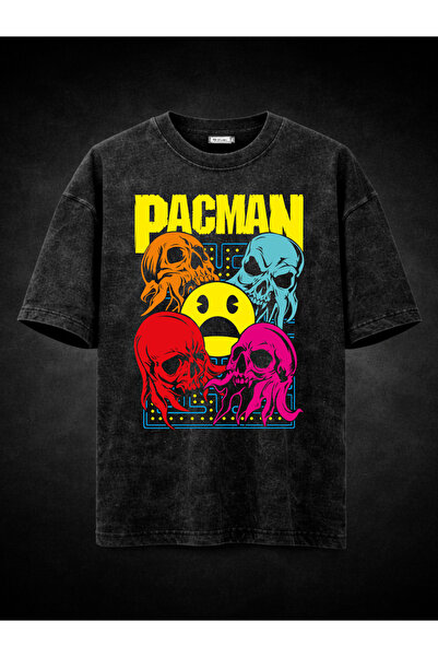 FREAK T-SHIRT Unisex Oversize Πλυμένο Μαύρο T-Shirt – Σχέδιο Streetwear με Γο...