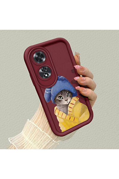 CASEVIBE Oppo A60 Uyumlu Zarif kedi desenli, yüksek kaliteli silikon telefon ...