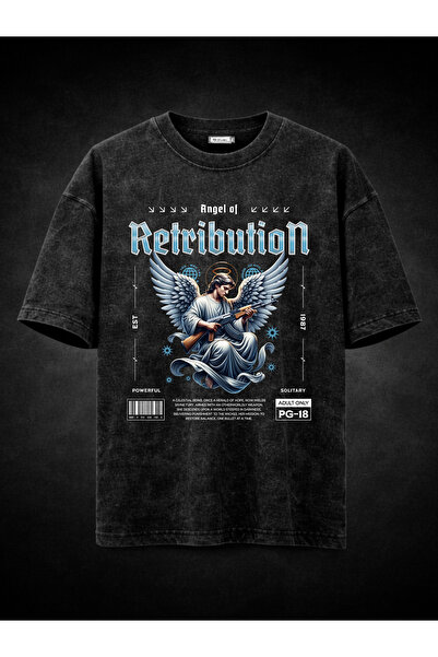 FREAK T-SHIRT Unisex Oversize Πλυμένο Μαύρο T-Shirt – Σχέδιο Streetwear με Γο...