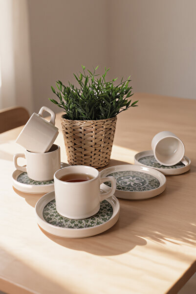 Keramika Διαχρονικό Πράσινο Σετ Τσαγιού που Συνδυάζεται, 8 Τεμάχια για 4 Άτομ...