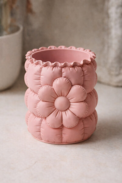 Lotus 🌸 Çiçek Detaylı Kapitone Dekoratif Organizer