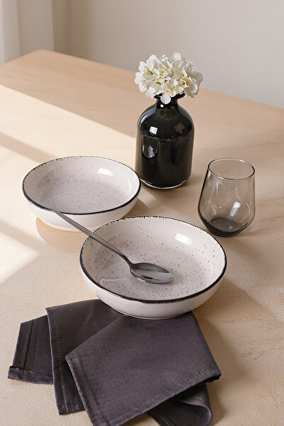 Keramika Krem Ephesus Yemek / Salata Tabağı 20 Cm 2 Adet 23381