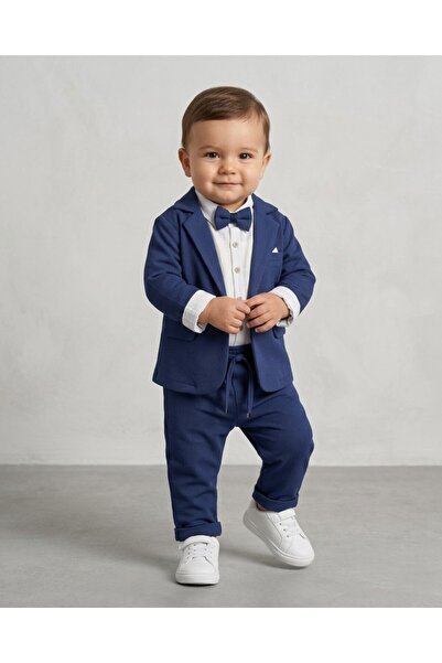 voyyo kids baby Baby Boy Blue Jacket, Pants, Snap Button Shirt, 3-6-9-12-18-2...