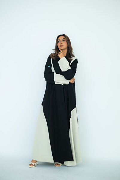 Via abaya عباية كتان مع كريب رسمي بيج