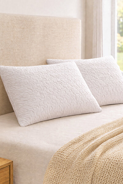 EvienHome Μαξιλάρι σιλικόνης 2 τεμάχια Λευκό 50x70 εκ. Jess Micro Quilted Fib...