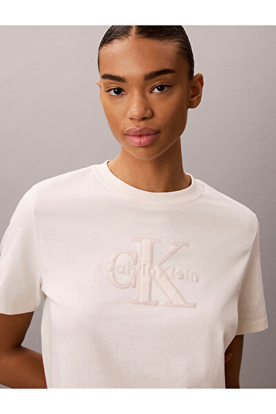 Calvin Klein Kadın Baby Terry Hero Monologo Detaylı T-shirt
