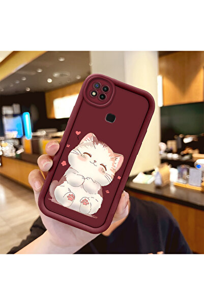 SLIMFELT Redmi 9C/10A Uyumlu Sevimli Kedi Desenli Silikon Kılıf, Darbeye Daya...