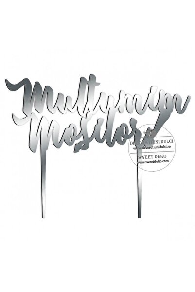 Decoratiuni Dulci Επικάλυψη από πλεξιγκλάς |   Ευχαριστώ τους μοσχάρια - Ασημ...