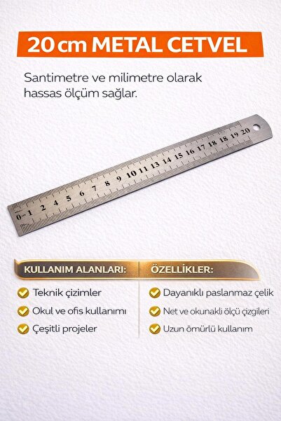 Artdesign Standardna čelična ravnala 20 cm