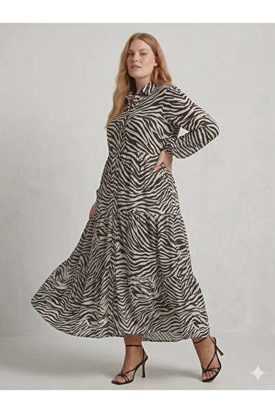 ŞERİCE Plus Size Dresses - White - Long