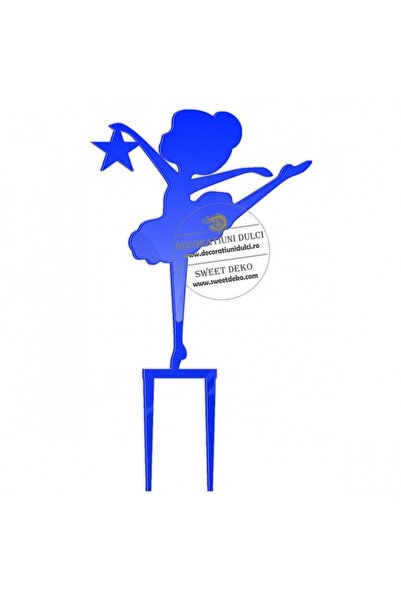 Decoratiuni Dulci Διακοσμητικό κούκλας μπαλαρίνας, πλεξιγκλάς - Μπλε