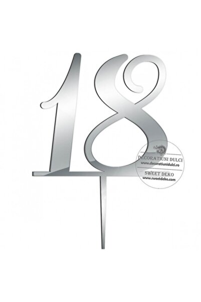 Decoratiuni Dulci Τόπερ τορτ Ματζάρατ, 18 κυματιστά - Ασημί καθρέφτης