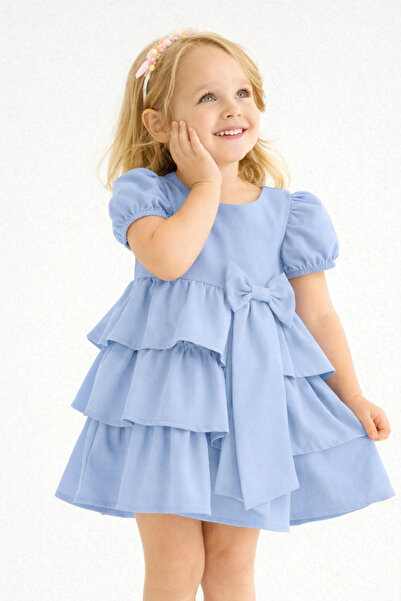 zepkids Κοριτσίστικο φόρεμα με βολάν σε μπλε ναυτικό χρώμα – Κομψό σχέδιο με ...