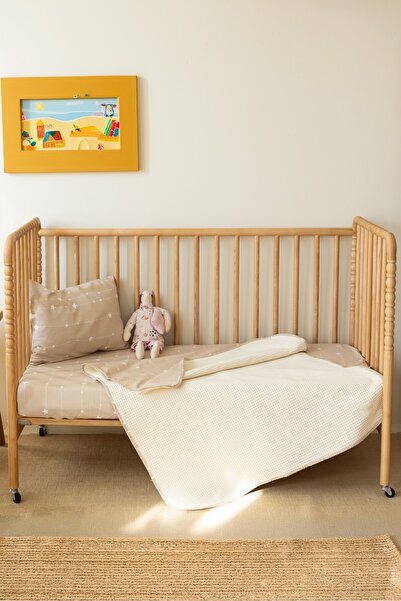 ESTİ Baby Bebek & Çocuk Uyku Seti – 3’lü Pike Takımı 70x120 cm (Lastikli Çarşaf, Örtü, Yastık Kılıfı)