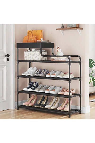 zola Μοντέρνα παπουτσοθήκη, 4 ράφια παπουτσιών, επάνω ράφι, μέταλλο/πλαστικό/...