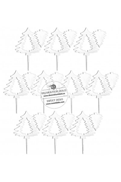 Decoratiuni Dulci Σετ 20 braduti, μίνι διακοσμητικά κορυφών - Alb