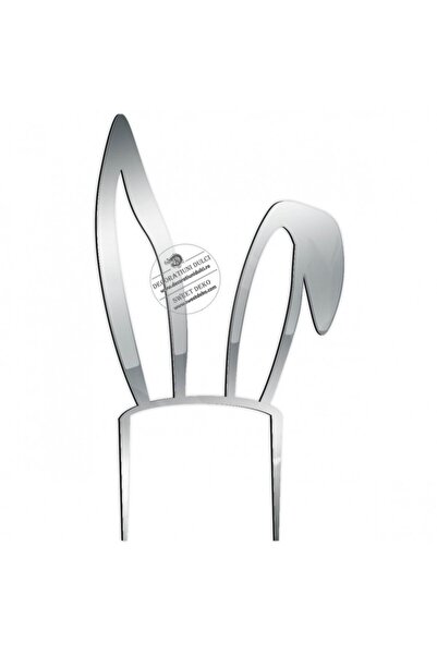 Decoratiuni Dulci Διακοσμητικό αυτοκόλλητο αυτιών από πλεξιγκλάς - Ασημί καθρ...