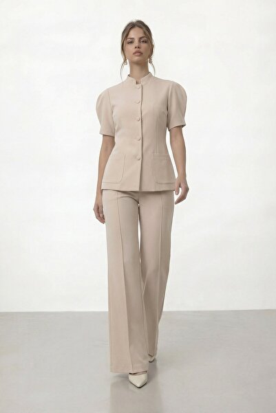 VAGGON Σετ με σακάκι με διπλές τσέπες με κουμπιά και παντελόνι ισπανικού τύπου