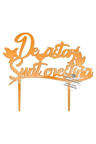 Decoratiuni Dulci Topper tort de Botez, De astazi sunt crestina - Portocaliu