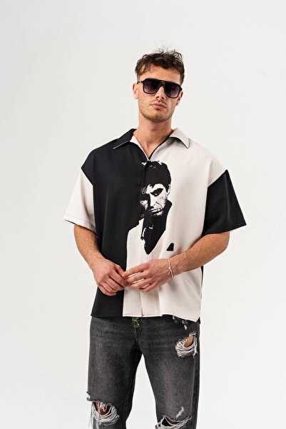 go gang own Πουκάμισο Tony Montana με γιακά Apaş, κοντομάνικο, oversized